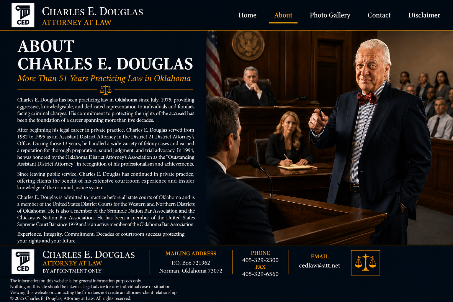 Approved About Charles E. Douglas page design