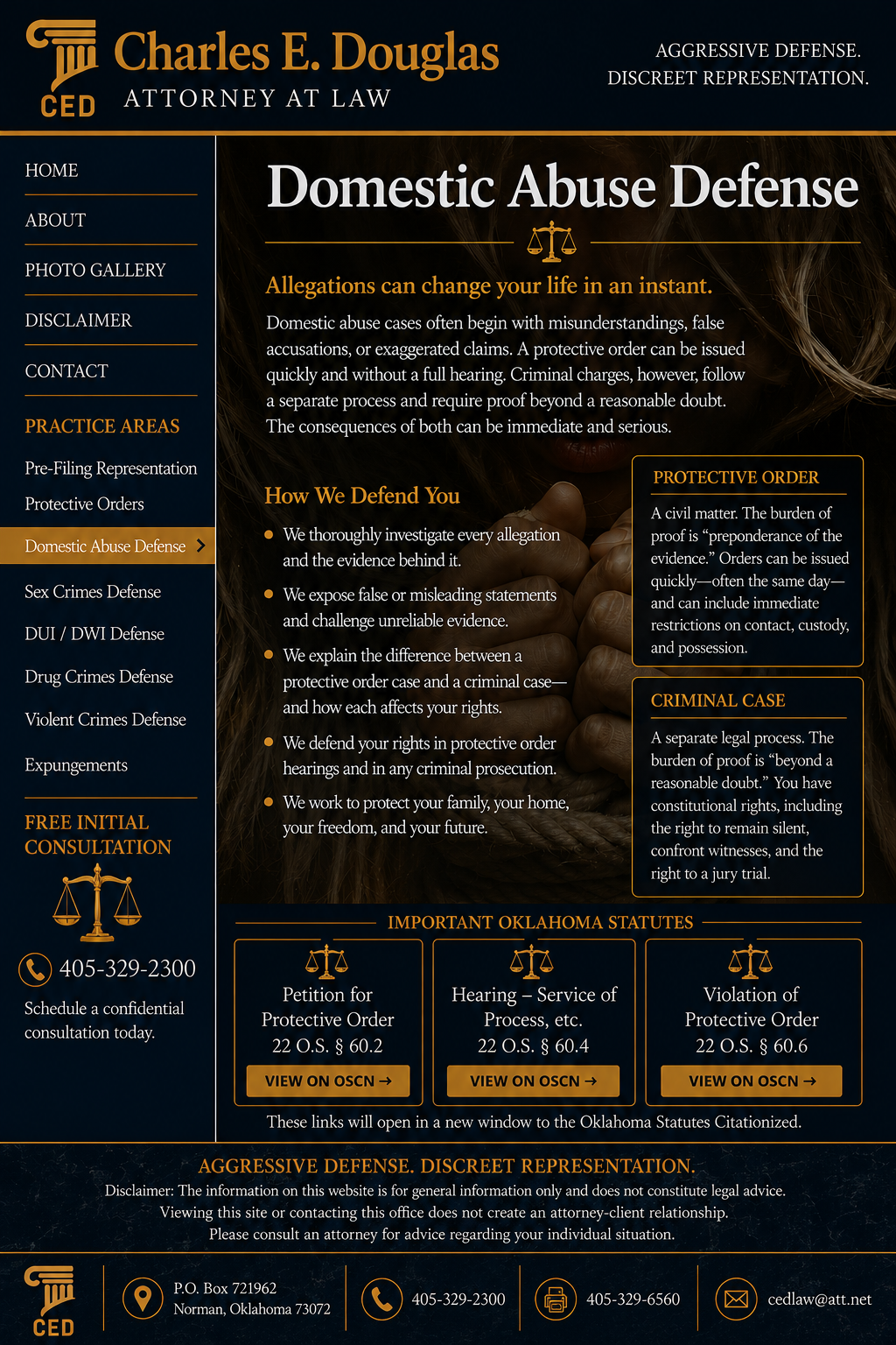 Approved Domestic Abuse Defense page