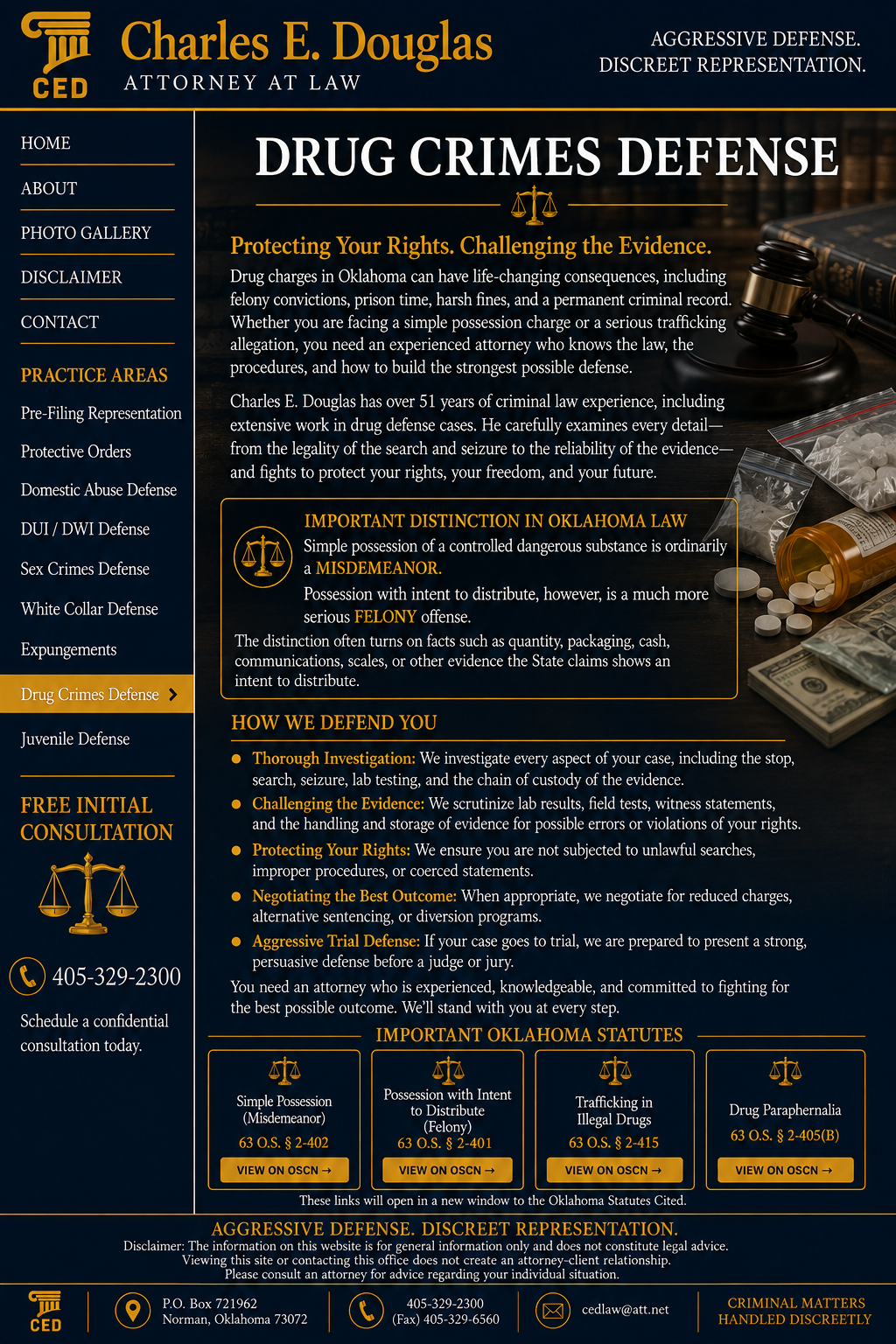 Approved Drug Crimes Defense page