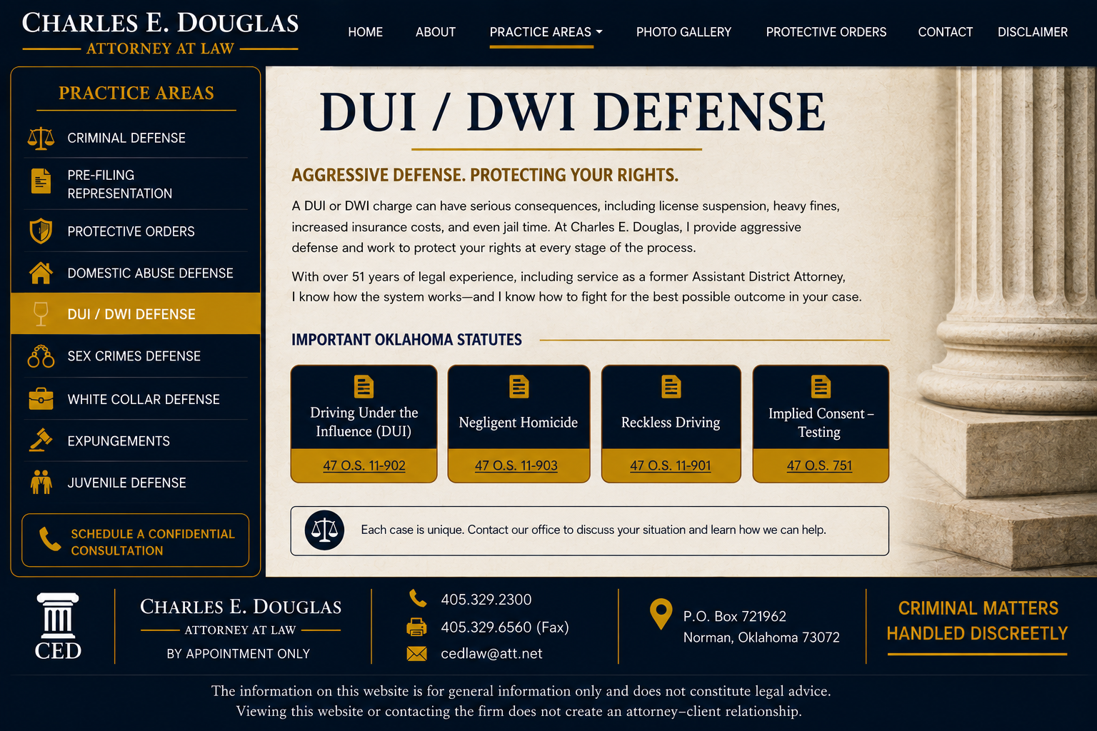 Approved DUI / DWI Defense page