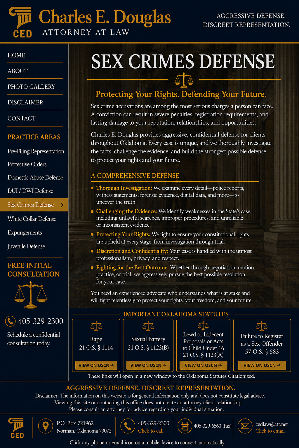 Approved Sex Crimes Defense page