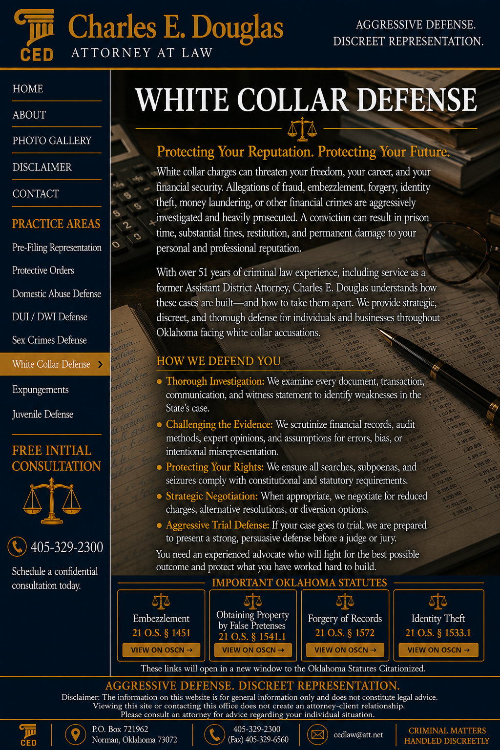 Approved White Collar Defense page